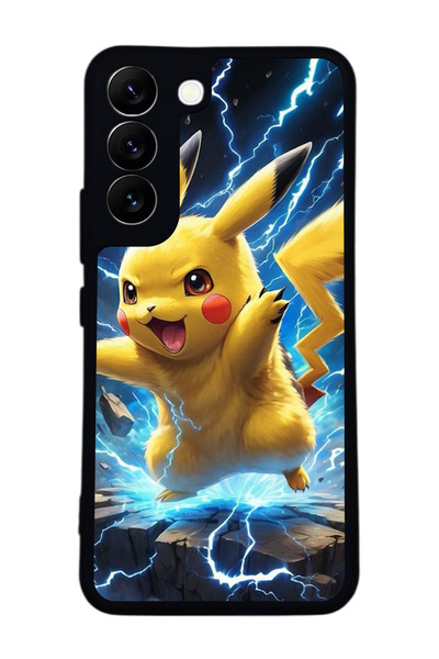 Aksel Kılıf متوافق مع هاتف سامسونج جالاكسي S22 مطبوع ، أسود غير لامع، سيليكون...