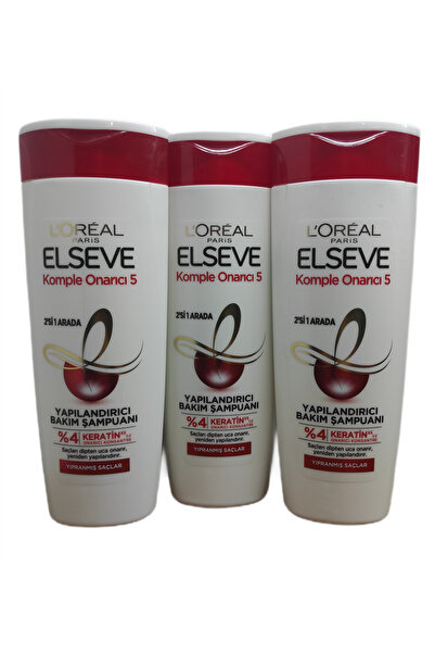 ELSEVE Komple Onarıcı 5 2'si 1 Arada Yapılandırıcı Bakım Şampuanı 360 ml X 3 ...