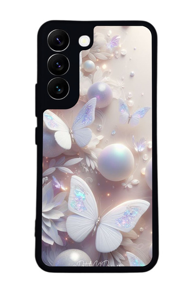 Aksel Kılıf متوافق مع هاتف سامسونج جالاكسي S22 مطبوع ، أسود غير لامع، سيليكون...