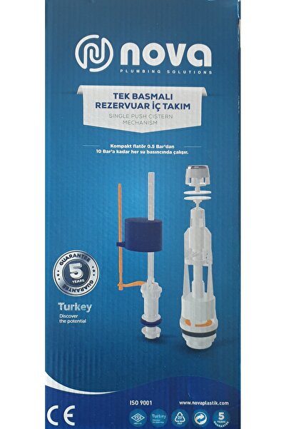 Nova Klozet Iç Takımı Tek Basmalı Mekanik Boşaltma Mekanizması