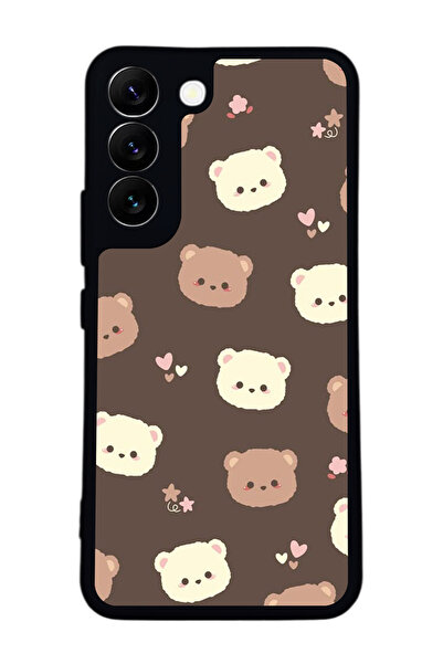 Aksel Kılıf متوافق مع هاتف سامسونج جالاكسي S22 مطبوع ، أسود غير لامع، سيليكون...