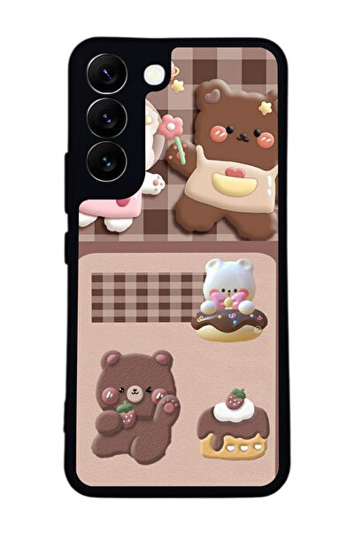 Aksel Kılıf متوافق مع هاتف سامسونج جالاكسي S22 مطبوع ، أسود غير لامع، سيليكون...