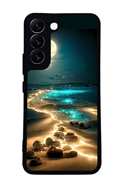 Aksel Kılıf متوافق مع هاتف سامسونج جالاكسي S22 مطبوع ، أسود غير لامع، سيليكون...