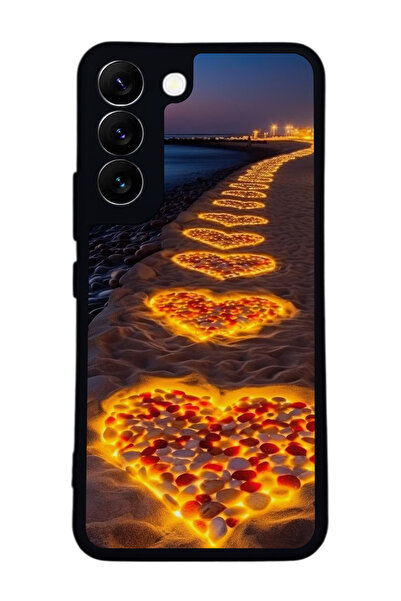 Aksel Kılıf متوافق مع هاتف سامسونج جالاكسي S22 مطبوع ، أسود غير لامع، سيليكون ناعم، واقي، غطاء ممتص للصدمات، حافظة