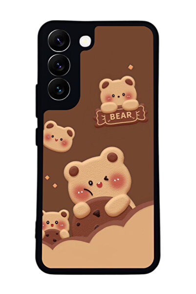 Aksel Kılıf متوافق مع هاتف سامسونج جالاكسي S22 مطبوع ، أسود غير لامع، سيليكون...