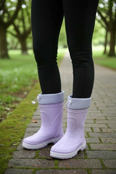 pediashoes Kız çocuk extra hafif içi kürklü kaymaz tabanlı yağmur çizmesi