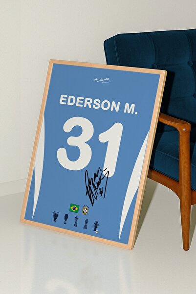 Base Concept Ederson 31 Numara İmzalı Poster Tablo (Çerçeveli)
