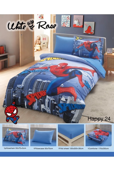 232LAMP طقم سرير اطفال 4 قطع بطباعة شخصيات مارفيل سوبر هيرو ادفنتشرز دوبل