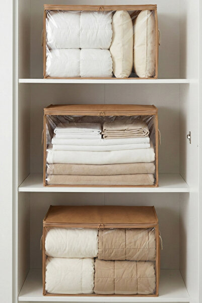 REKHOME 3 Pieces Beige Windowed Large Size Pillow Quilt Sweater Cover / 60X40X40