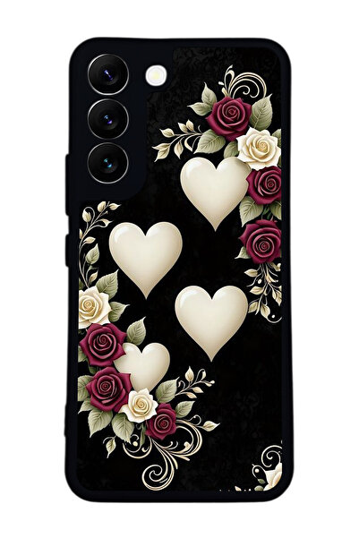 Aksel Kılıf متوافق مع هاتف سامسونج جالاكسي S22 مطبوع ، أسود غير لامع، سيليكون...