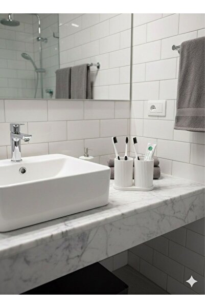 ESBODESİGN 🦷 Modern ve Şık Çift Bölmeli Diş Fırçalık – Banyonuza Minimal Dok...