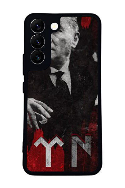 Aksel Kılıf متوافق مع هاتف سامسونج جالاكسي S22 مطبوع ، أسود غير لامع، سيليكون...