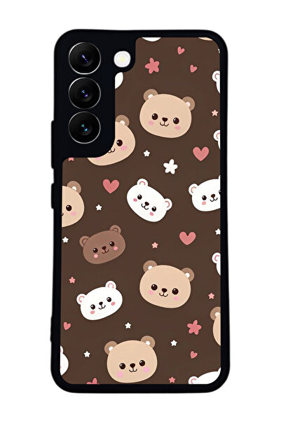 Aksel Kılıf متوافق مع هاتف سامسونج جالاكسي S22 مطبوع ، أسود غير لامع، سيليكون...