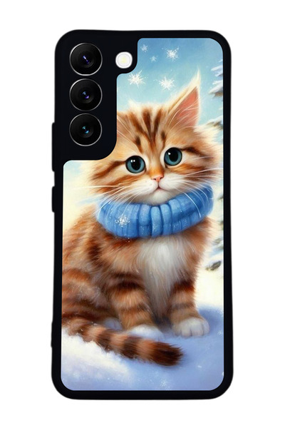 Aksel Kılıf متوافق مع هاتف سامسونج جالاكسي S22 مطبوع ، أسود غير لامع، سيليكون...