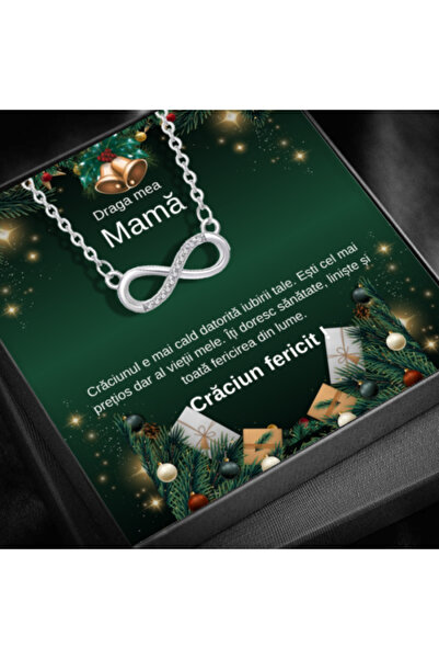 AVAMSI Set Cadou Craciun Mamă LD759P Colier cu Pandativ Taina Infinitului din Argint 925 placat cu rodiu
