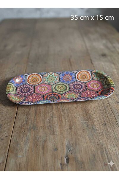 MOONSAND Authentic Metal Presentation with Tile Pattern |   Serving Tray Bato...