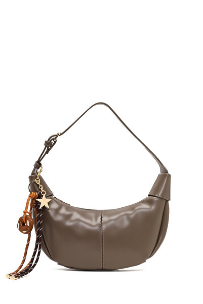 Derimod Women's Gray Shoulder Bag with Accessories 25Wbd290618