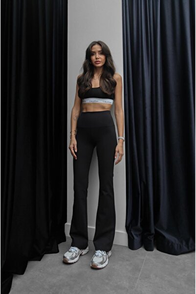 Havoş Black Wide Leg Leggings