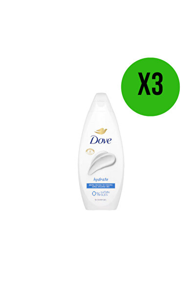 Dove 3X PACK - Hydrate 720 ml – Moisturizing Shower Gel for Velvety Skin