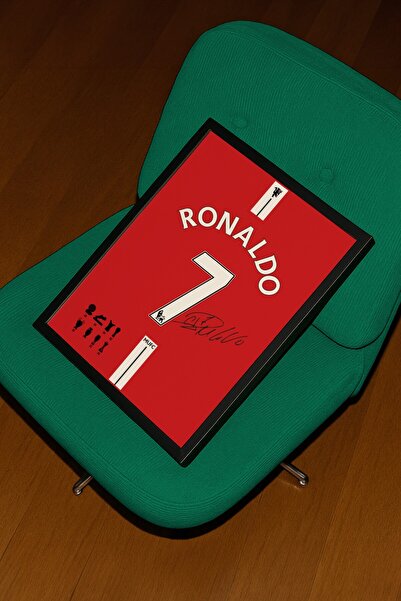Base Concept Ronaldo Mufc 7 Numara İmzalı Poster Tasarım (Çerçeveli)