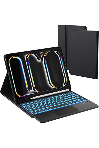 HYX حافظة لمس مع لوحة مفاتيح لجهاز iPad Pro 11 M4 2024 (A2837، A3006، A2836) ولوحة تتبع