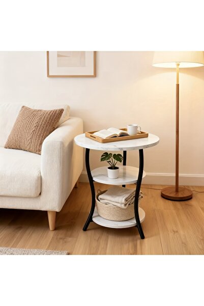Bleco Modern Minimalist Round 3-Tier Coffee Table