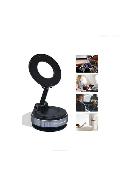 TSG CONNECT K007 Magnetic Car Phone Holder 360° Rotation Strong Vacuum Suctio...