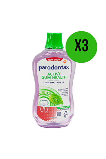 Parodontax PACKAGE 3X - Active Gum Health Herbal Mint 500 ml – Alcohol-Free Mouthwash, GSK