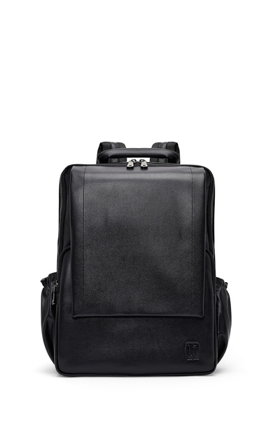 Derimod Men's Black Leather Backpack 25Wbd300418