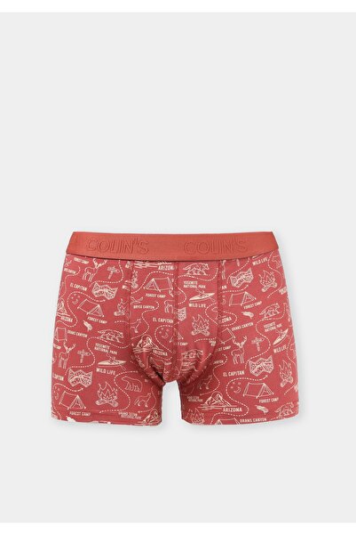 Colin's Modern Fit Printed Men's Claret Red Boxers