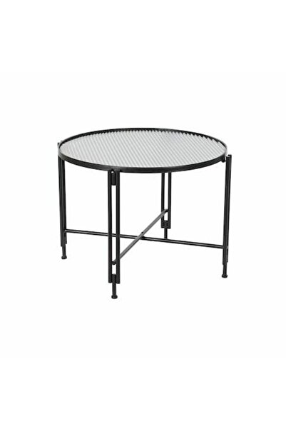 DKD Home Decor Table, Metal/Crystal, 63x63x46 cm, Black
