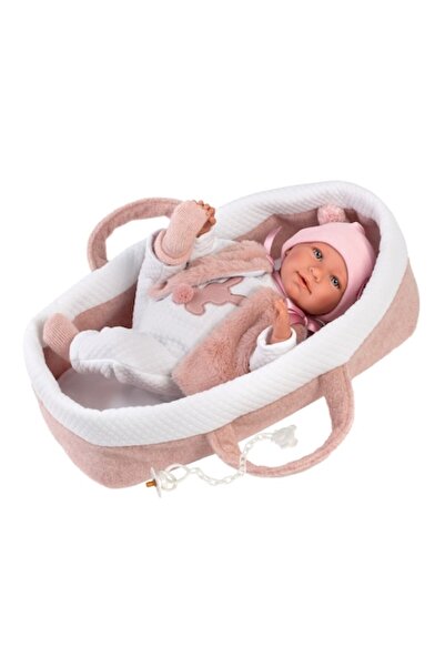 Llorens Păpușă interactivă Mimi cu coș roz și sunete, 42 cm