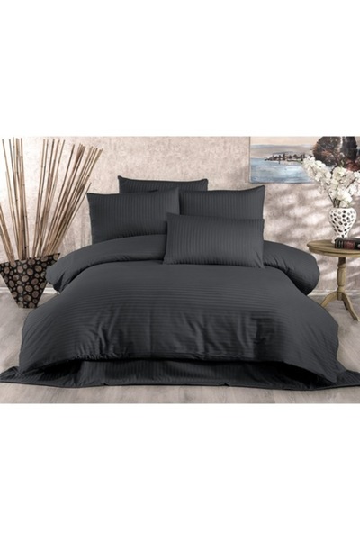 COLOUR COTTON Lilyum bed linen set, black, duvet 240x220 cm, pillowcases 60x6...