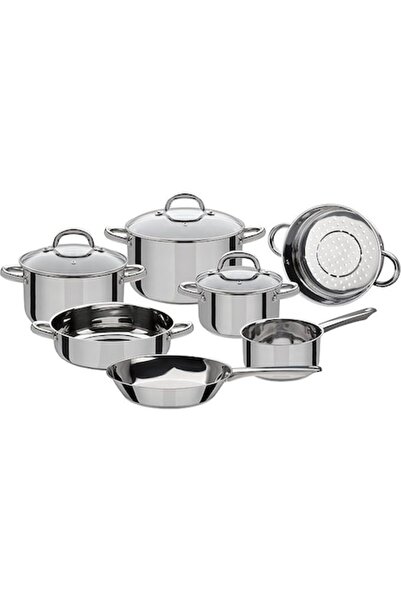 GSW Montreal 10-piece cookware set, stainless steel, silver, up to 24 cm