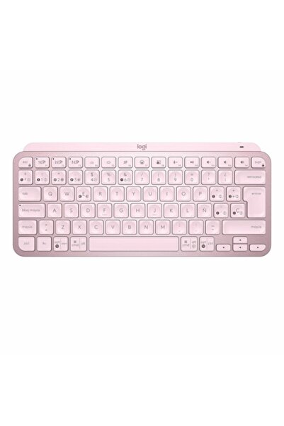 logitech keyboard Spanish QWERTY pink, wireless, ergonomic, 61 keys, with USB-C cable