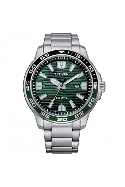 Citizen Ceas cu aur închis, verde marin, 45 mm, 10 ATM, oțel, argintiu
