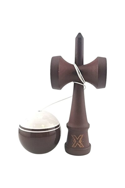 OEM Jucărie de dexteritate din lemn Kendama X, Super Sticky, 18 cm, Alb, Maro