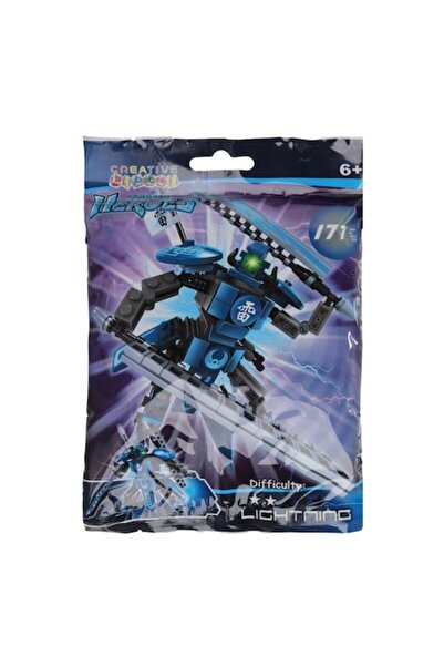 SHOPIENS Set Caramizi Constructie Robot Warrior Albastru 177 piese pentru copii
