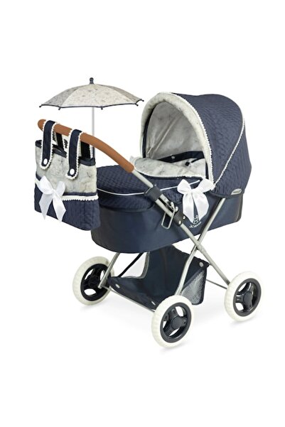 Decuevas Cărucior pentru păpuși VINTAGE 65 cm, Albastru/Alb, 3 ani+