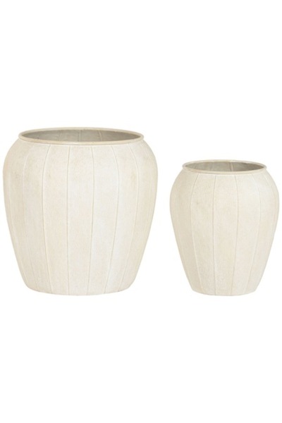 Home Esprit Ghiveci metalic bej scandinav 50 x 50 x 49,5 cm (2 bucăți)