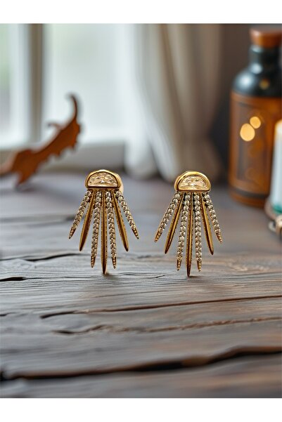 Bo Takı ve Aksesuar Zirkon taşlı küpe