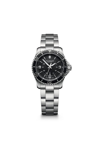 Victorinox Men's Watch V241701 Black/Silver, Stainless Steel Bracelet