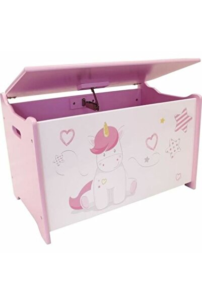 Fun House Storage Box, White & Pink, 3+, Wood