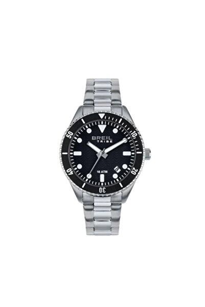 Breil Men's Watch EW0716, Black-Silver, 39mm, Sterling Silver Bracelet, 10 ATM