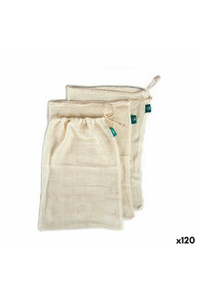 OEM Set of reusable food bags, 3 pieces, white, 5x48x33 cm, 120 units