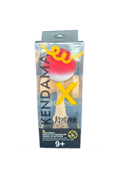 OEM Jucărie interactivă Kendama, Kendama din lemn super lipicioasă 18 cm, gradient roșu-galben-albastru