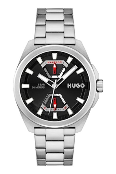 HUGO Stainless Steel Quartz Watch, Silver