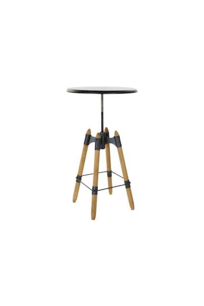 DKD Home Decor Vintage side table, wood/metal, 3 drawers, 60x60x105cm, /black