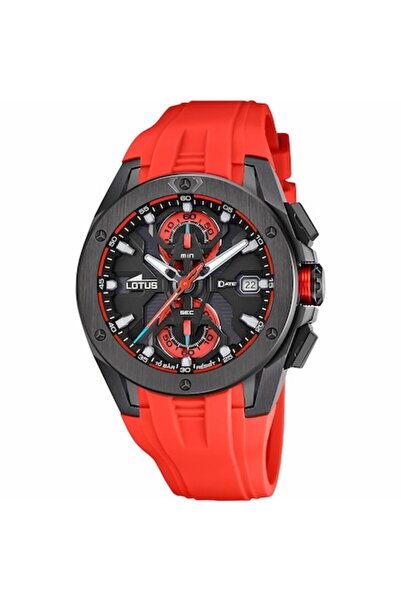 Lotus men's watch 18943/5 - black/red, 44 mm, quartz