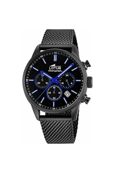 Lotus Ceas bărbătesc, negru, oțel inoxidabil, 41 mm